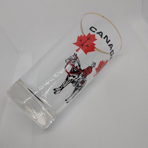 Canadian Collectible Clear Drinking Glass with Gold Rim - Great Condition - Picture 3 of 10